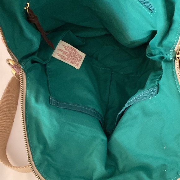 Lucky Brand Floral Beige Canvas Women's Bag with Leather/Suede Accents - Picture 9 of 16